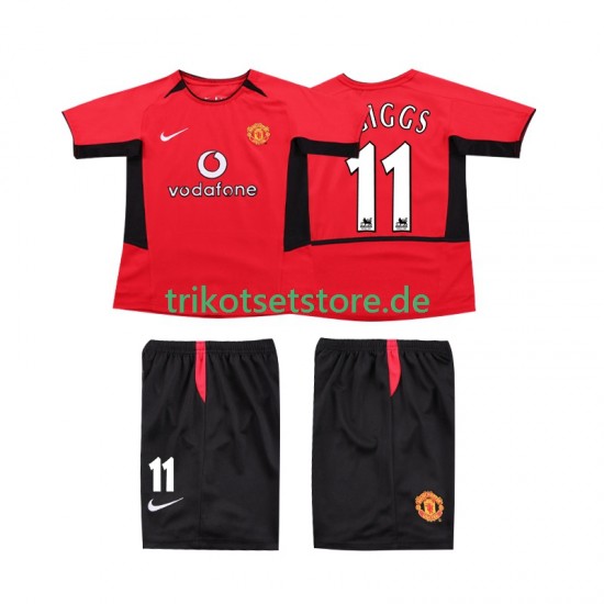 Manchester United GIGGS 11 Retro 2002 2004 Kinder Trikotset Heim Kurzarm