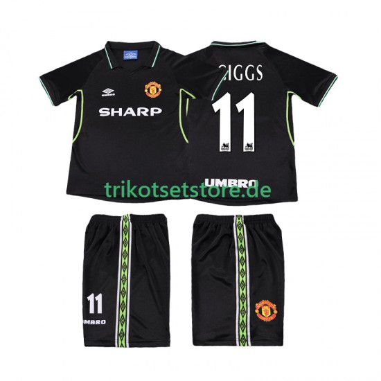 Manchester United GIGGS 11 Retro 1998 1999 Kinder Trikotset Ausweich Kurzarm