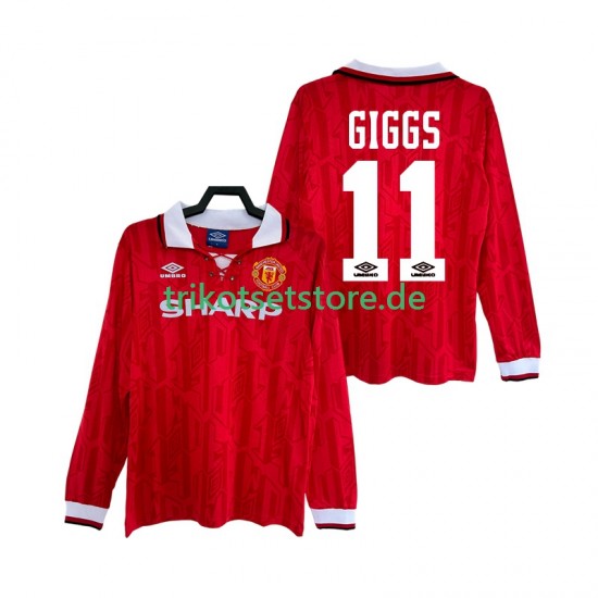 Manchester United GIGGS 11 Retro 1992 1994 Herren Trikot Heim Langarm