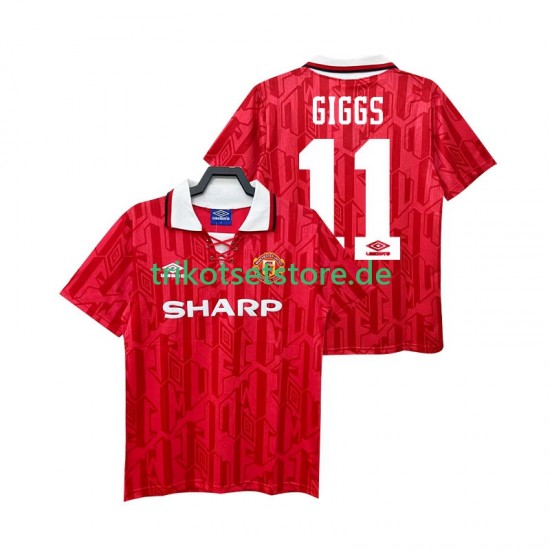 Manchester United GIGGS 11 Retro 1992 1994 Herren Trikot Heim Kurzarm