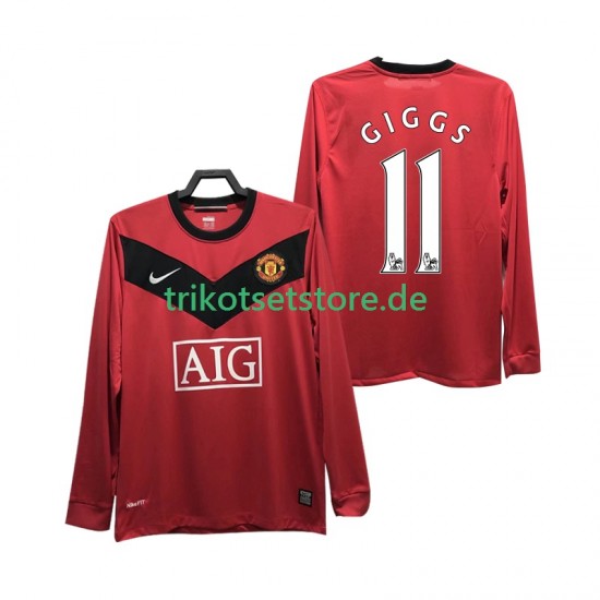 Manchester United GIGGS 11 Retro 2009 2010 Herren Trikot Heim Langarm