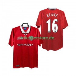 Manchester United Keane 16 Retro 1999 2000 Herren Trikot Heim Kurzarm