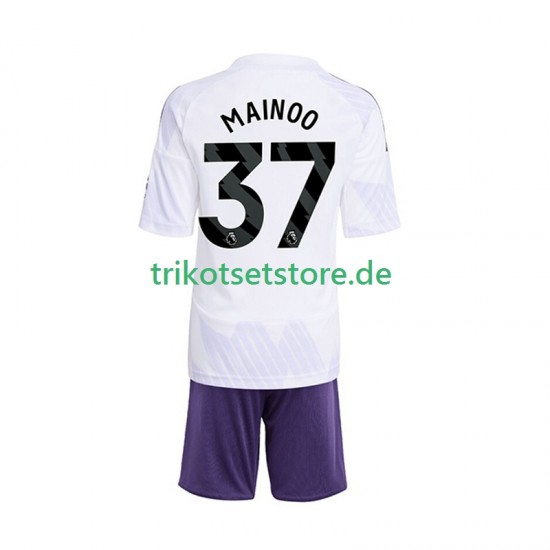 Manchester United Kobbie Mainoo 37 2025-2026 Kinder Trikotset Auswärts Kurzarm