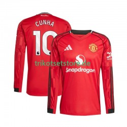 Manchester United Matheus Cunha 10 2025-2026 Herren Trikot Heim Langarm
