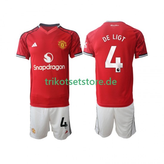 Manchester United Matthijs de Ligt 4 2025-2026 Kinder Trikotset Heim Kurzarm