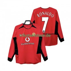 Manchester United RONALDO 7 Retro 2002 2004 Herren Trikot Heim Langarm