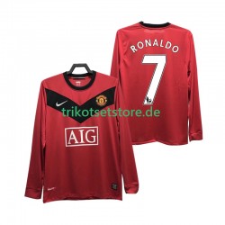 Manchester United RONALDO 7 Retro 2009 2010 Herren Trikot Heim Langarm
