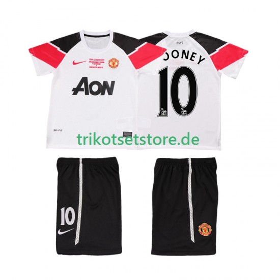 Manchester United ROONEY 10 Retro Champions League 2011 2012 Kinder Trikotset Ausweich Kurzarm