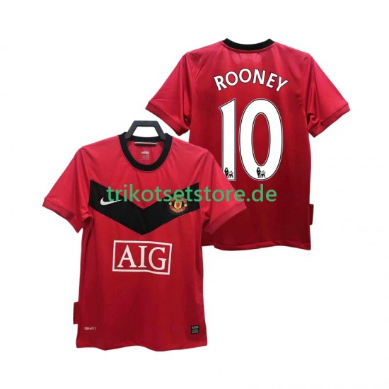 Manchester United ROONEY 10 Retro 2009 2010 Herren Trikot Heim Kurzarm