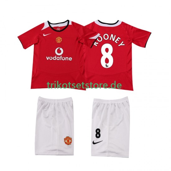 Manchester United ROONEY 8 Retro 2005 2006 Kinder Trikotset Heim Kurzarm