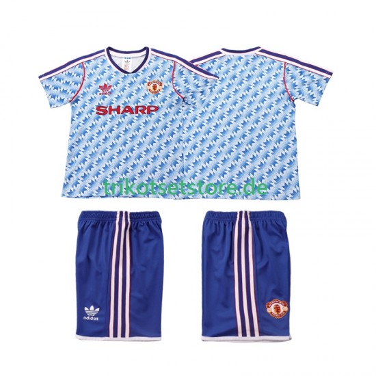Manchester United Retro 1990 1992 Kinder Trikotset Auswärts Kurzarm
