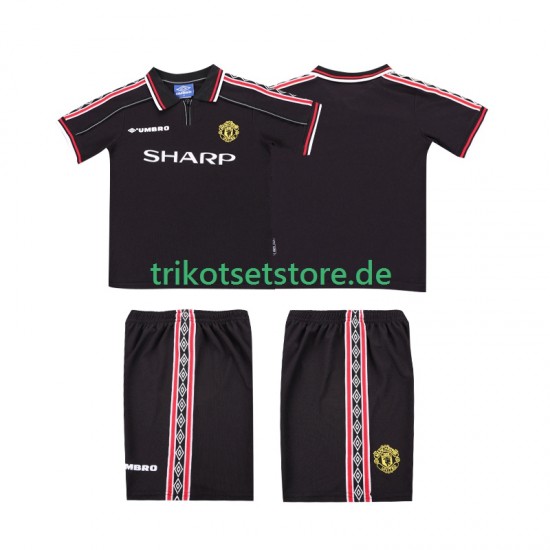 Manchester United Retro 1998 1999 Kinder Trikotset Auswärts Kurzarm