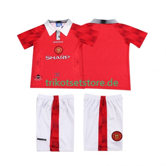 Manchester United Retro 1996 1997 Kinder Trikotset Heim Kurzarm