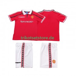 Manchester United Retro 1998 1999 Kinder Trikotset Heim Kurzarm