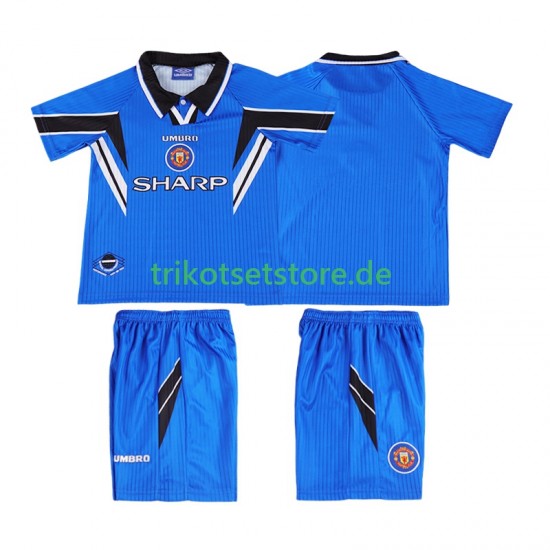 Manchester United Retro 1996 1998 Kinder Trikotset Ausweich Kurzarm