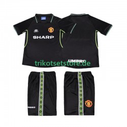 Manchester United Retro 1998 1999 Kinder Trikotset Ausweich Kurzarm