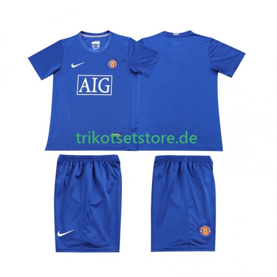 Manchester United Retro 2008 2009 Kinder Trikotset Ausweich Kurzarm