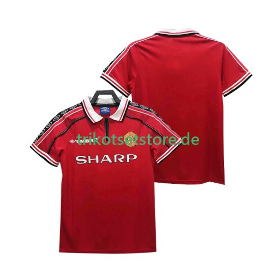 Manchester United Retro 1998 1999 Herren Trikot Heim Kurzarm