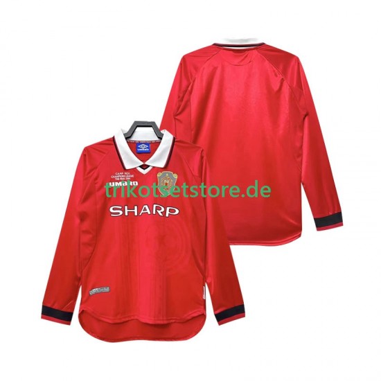 Manchester United Retro 1999 2000 Herren Trikot Heim Langarm