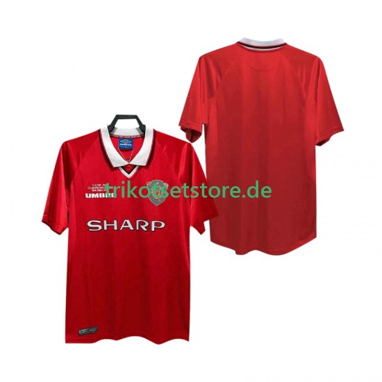 Manchester United Retro 1999 2000 Herren Trikot Heim Kurzarm