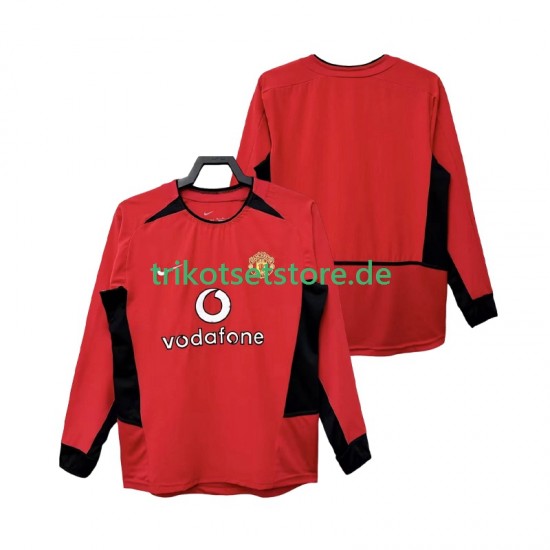Manchester United Retro 2002 2004 Herren Trikot Heim Langarm