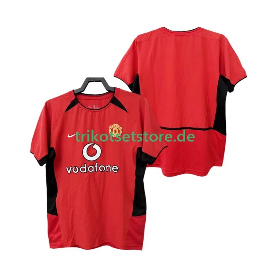 Manchester United Retro 2002 2004 Herren Trikot Heim Kurzarm