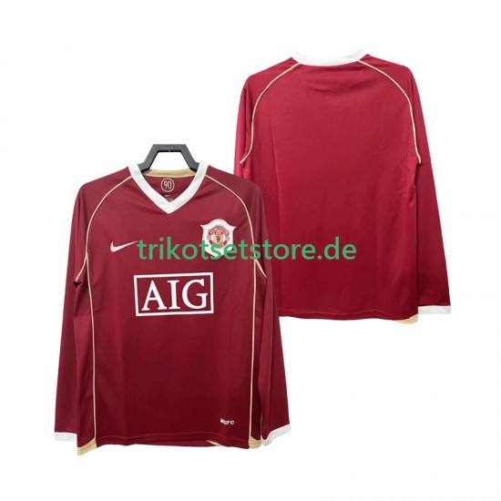 Manchester United Retro 2006 2007 Herren Trikot Heim Langarm