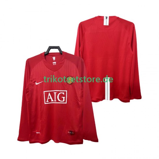 Manchester United Retro 2007 2008 Herren Trikot Heim Langarm