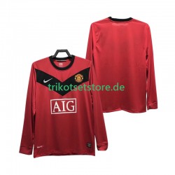 Manchester United Retro 2009 2010 Herren Trikot Heim Langarm