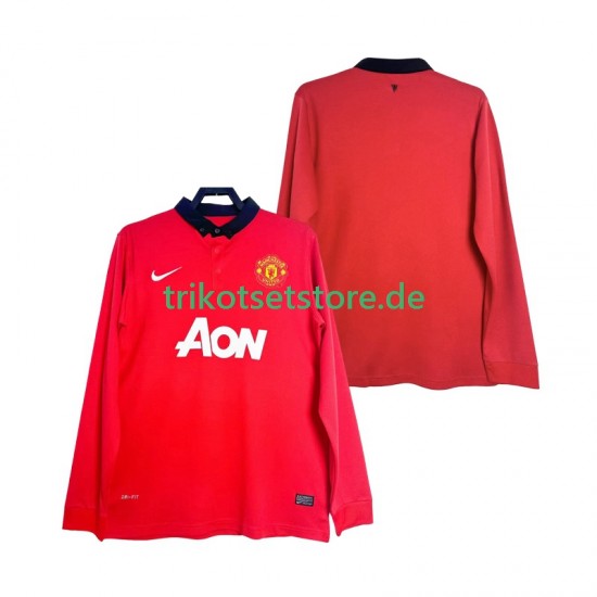 Manchester United Retro 2013 2014 Herren Trikot Heim Langarm