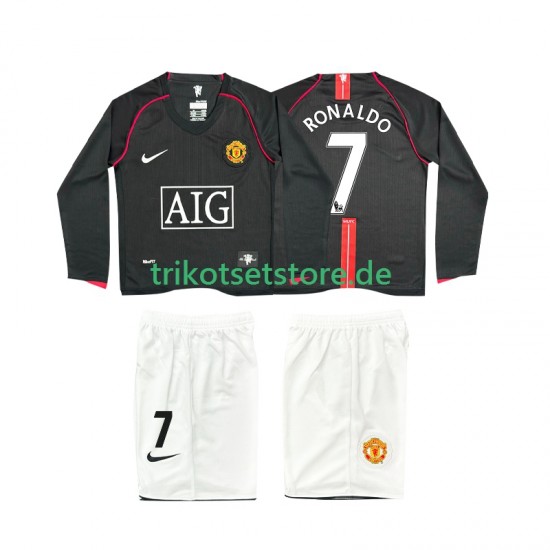 Manchester United Ronaldo 7 Retro 2007 2008 Kinder Trikotset Auswärts Langarm