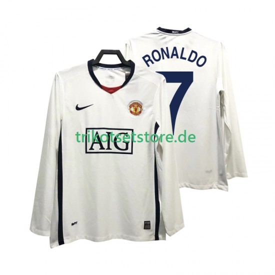 Manchester United Ronaldo 7 Retro Premier League 2008 2009 Herren Trikot Auswärts Langarm
