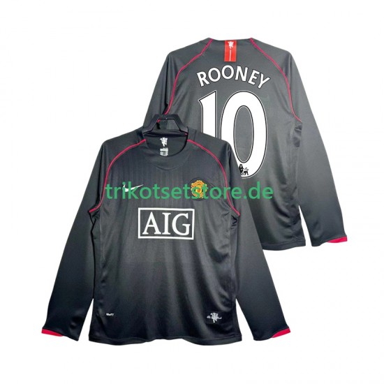 Manchester United Rooney 10 Retro 2007 2008 Herren Trikot Auswärts Langarm