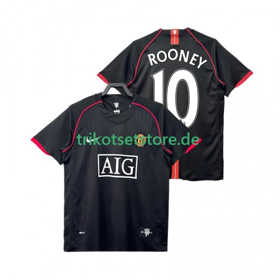 Manchester United Rooney 10 Retro 2007 2008 Herren Trikot Auswärts Kurzarm