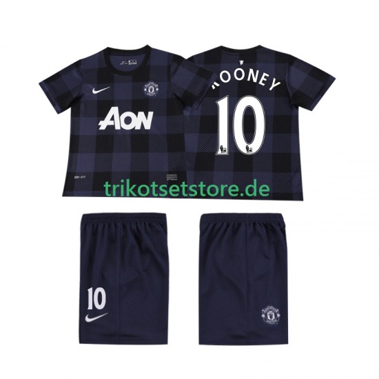 Manchester United Rooney 10 Retro 2013 2014 Kinder Trikotset Auswärts Kurzarm