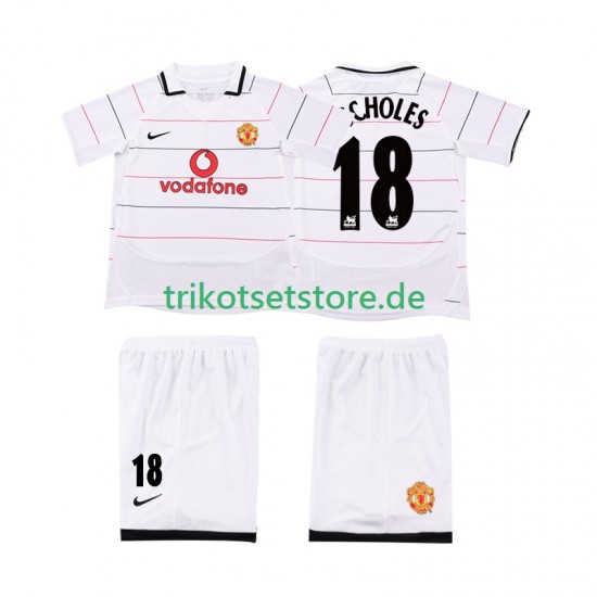 Manchester United SCHOLES 18 Retro 2003 2006 Kinder Trikotset Ausweich Kurzarm