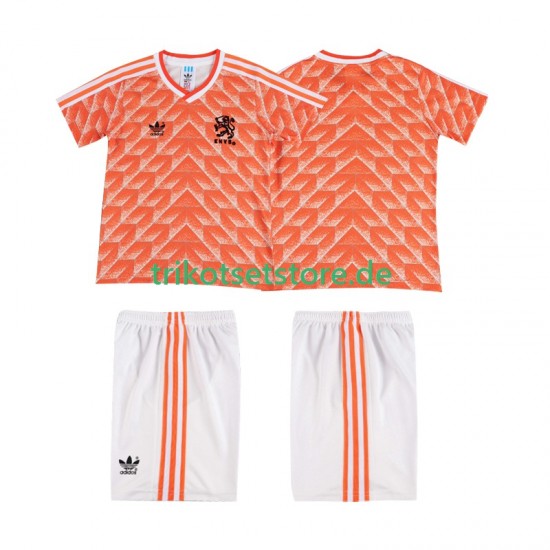 Niederlande Retro 1988 Kinder Trikotset Heim Kurzarm