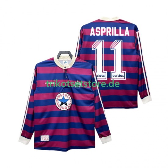 Newcastle United ASPRILLA 11 Retro 1995 1997 Herren Trikot Auswärts Langarm