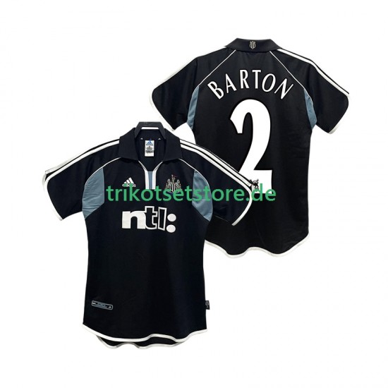 Newcastle United BARTON 2 Retro 2000 2001 Herren Trikot Auswärts Kurzarm