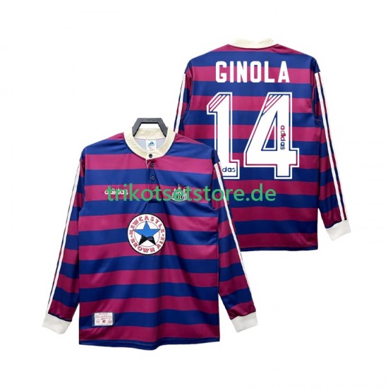 Newcastle United GINOLA 14 Retro 1995 1997 Herren Trikot Auswärts Langarm
