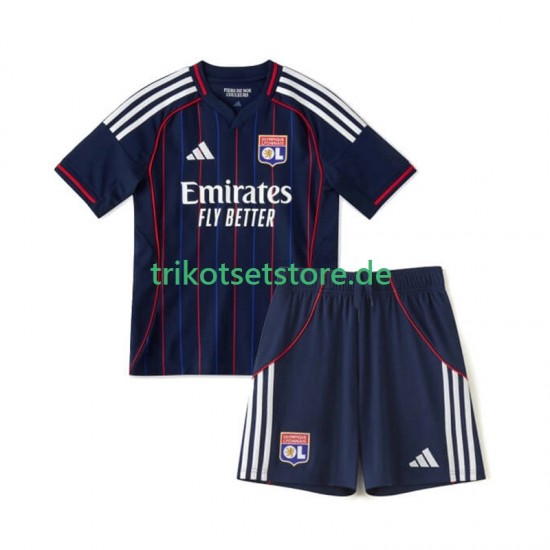 Olympique Lyon 2025-2026 Kinder Trikotset Auswärts Kurzarm