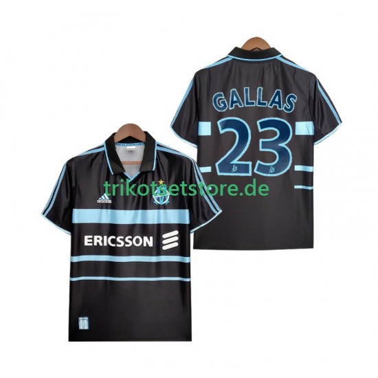 Olympique Marseille Gallas 23 Retro 1999 2000 Herren Trikot Ausweich Kurzarm