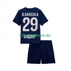 Paris Saint-Germain Bradley Barcola 29 2025-2026 Kinder Trikotset Heim Kurzarm