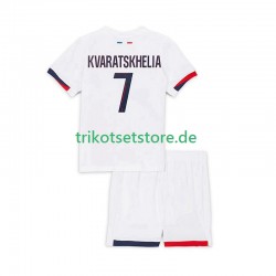Paris Saint-Germain Khvicha Kvaratskhelia 7 2025-2026 Kinder Trikotset Auswärts Kurzarm