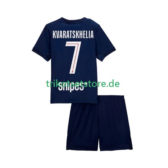 Paris Saint-Germain Khvicha Kvaratskhelia 7 2025-2026 Kinder Trikotset Heim Kurzarm