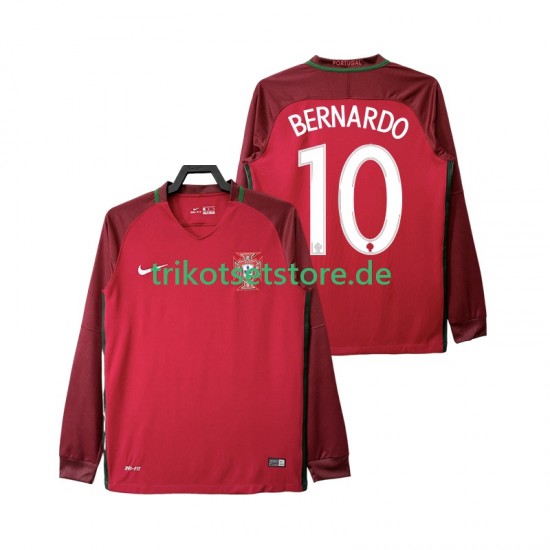 Portugal BERNARDO 10 Retro 2016 Herren Trikot Heim Langarm