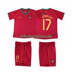 Portugal Cristiano Ronaldo 17 Retro 2006 Kinder Trikotset Heim Kurzarm
