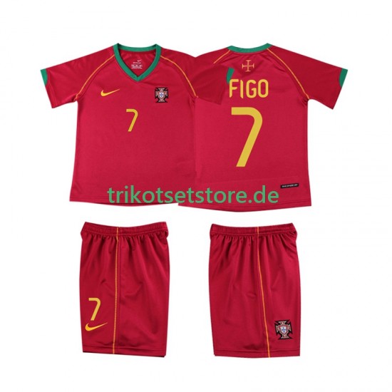 Portugal FIGO 7 Retro 2006 Kinder Trikotset Heim Kurzarm
