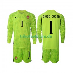 Portugal Torwart Diogo Costa 1 2025 Kinder Trikotset Heim Langarm