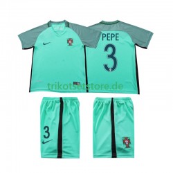 Portugal PEPE 3 Retro 2016 Kinder Trikotset Auswärts Kurzarm